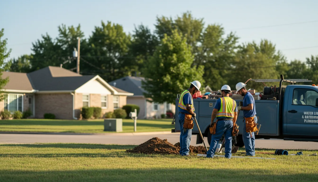 Residential water line and bathroom plumbing service in Harvey, IA